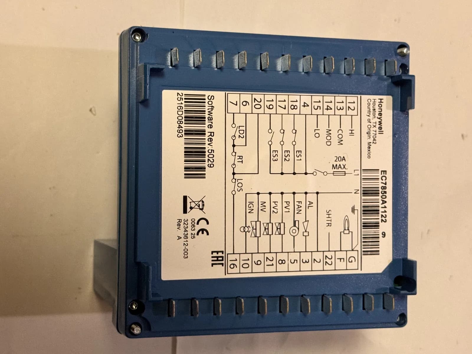 EC7850A1122/U 7800 Series Safety Relay Controller for Combustion Systems