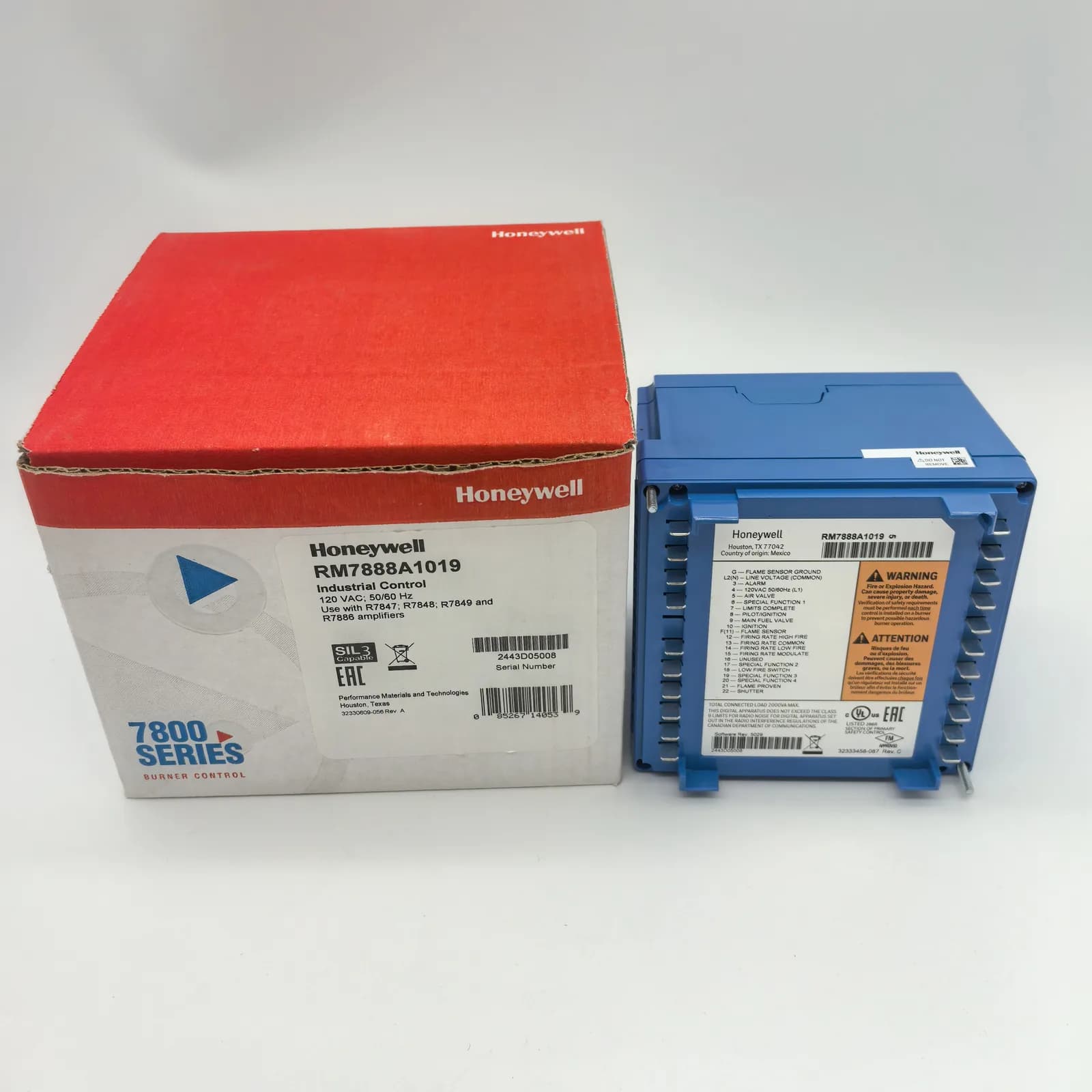 RM7888A1019/U 7800 Series Advanced Automatic Burner Control - View 1