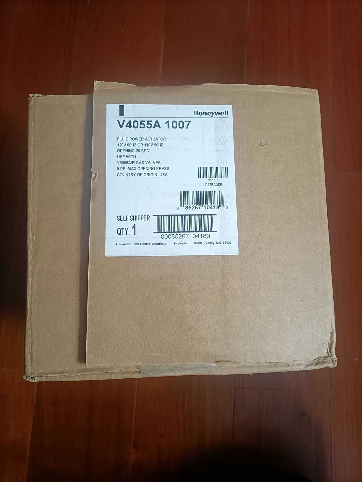 V4055A1007/U Fluid Power Gas Valve Actuator for Commercial & Industrial Burners - View 1