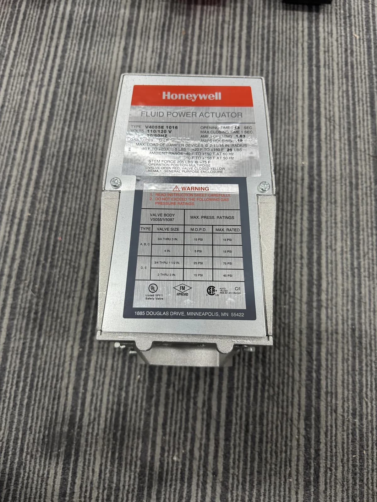 V4055E1016/U High‑Pressure Fluid Power Gas Valve Actuator for Industrial Burners - View 1